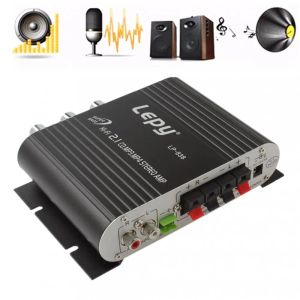 Förstärkare Power Car Amplifier HiFi 2.1 MP3 Radio Audio Stereo Bass Högtalare Booster Player för Motor Bike Home No Power Plug