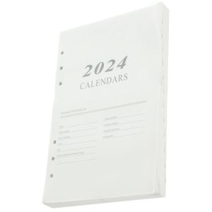 Notebooks liste 6 Ringe einfügen 2024 English Agenda Book Seite A5 Taschennotepad Daily Planer Looseleaf