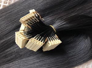 6D Hårförlängning Factory Indian Virgin Remy Hair 1B Color 05Gstrand 100Strandslot 6D Hair Extension9305557
