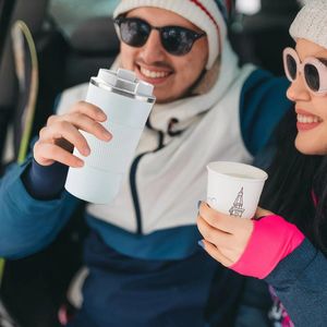 Kaffeetöpfe 380 ml Thermoflasche Edelstahl Thermischwasser undcover Kälte für Camping Wandern im Freien