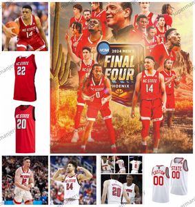 DJ Burns Jr. NC State Basketball 2024 Финал четыре Джерси 23 Mohamed Diarra 0 DJ Horne 34 Ben Middlebrooks 2 Kam Woods Custom Stitched NC State Wolfpack Jerseys AAA