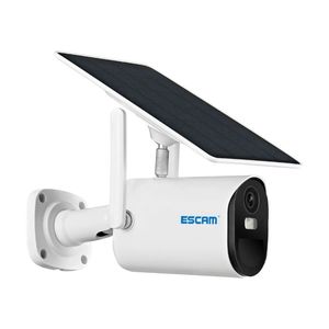 Escam qf490 1080p armazenamento em nuvem 4g cartão sim bateria pir alarm camera ip com painel solar Visão noturna colorida de duas maneiras Câmera de painel solar Audiofor.