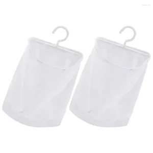 Laundry Bags Dirty Basket Hanging Mesh Pouch Hanger Kitchen Net Bag Sundries Storage Clip