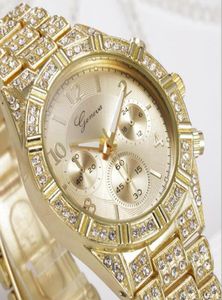 Модные часы Michael Quartz Watch Casual Full Steel Dial Style Женщина по всему не Sky Stars Crystal Diamond Rome Word Dial6230953