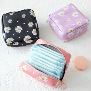 Stume da stoccaggio Portable Sanitary Borse tovagliolo Cotton Travel Makeup Organizer Literary Zipper Coin Borse Sundries Data Cables