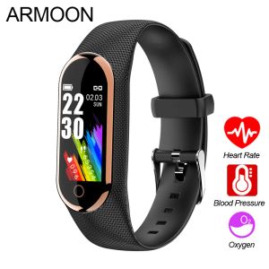 Armband smarta armband ik08 män kvinnor hjärtfrekvens band sömn blodtryck monitor fitness tracker färg vattentät steg sport klocka