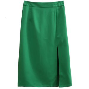 Plus -Größe Röcke für Frauen Kleidung Mode Kälberlänge weibliche weibliche einfache Festkrümpfenrock Sommer 240328