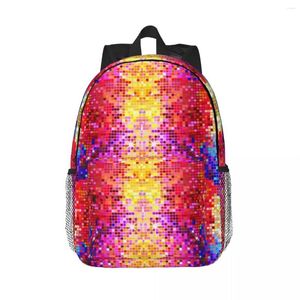 Renkli tonların sırt çantası kopyası geometrik köpüklü disko aynaları kitap çantası okul çantaları seyahat sırt çantası omuz çantası
