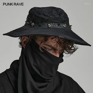 Boinas punk rave masculino masculino pós -apocalíptico hap indisced hatbability malha decadente pode dobrar os homens casuais casuais caps chapéus de sol