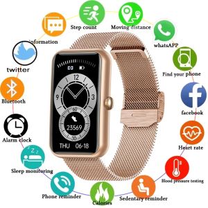 Saatler 2021 Akıllı Saat Kadın Spor Fitness Tracker Kalp Hızı Kan Oxygen Monitör Erkekler Akıllı Band 6 Saatler Huawei IOS Android