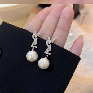 Sier Needle Zircon Letter Pearl Earrings, Unique Fashionable Elegant, and Versatile Earrings