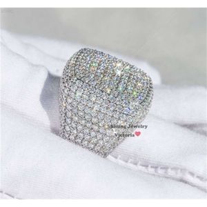 Hip Hop Iced Out 22.5G Pass Diamond Teste Solid VVS Diamond Moissanite Men Custom Ring 10K Real Gold