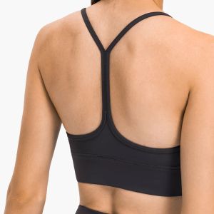 Bras Luwomen aconchegante amplia a bainha acolchoada esportiva Bra YShape Racer Back Spaghetti Straps de ioga Tampos de sutiã com copos removíveis