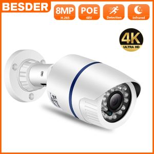 Kameror Besder 5MP 4MP Bullet Audio IP Camera 2MP Infraröd nattvision CCTV utomhusvideoövervakning Mini Camera Xmeye DC 12V/48V POE
