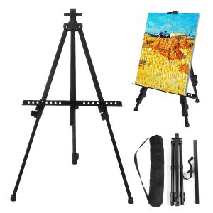 Monopods portátil Pintura de ferro dobrável Exibir suporte de cavalete de desenho de tripé telescópica Ferramentas para organizadores de rack de rack Acessórios de pintura de artista