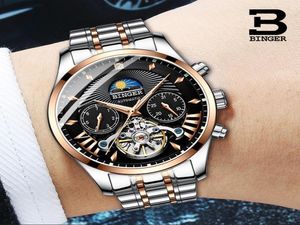 Schweiz Mechanische Uhren Männer Binger Rolle Uhren Skelett Tourbillon Sapphire Männliche Uhr Waterdichte Armbanduhren 8733867