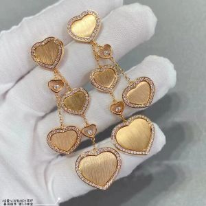 Brincos Novos 2022 Trend Hot Brand Anniversary Gifts Brincos Feliz Full Zircon Heart Ear Stud Happy Heart Drop Stones Natural Stones