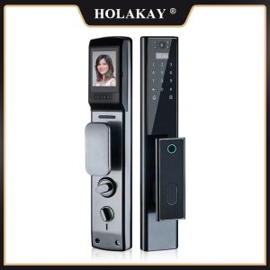 Blocca Holakay Nuovo design Smart Door Lock 2022 Camera di sorveglianza Casa Sicurezza completamente automatica Scolletta porta a impronta