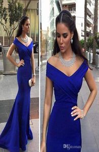 Elegant Long Off the Shoulder Mermaid Prom Dresses Simple Design Royal Blue Prom Party Gowns Custom Made High Quality Evening Dres9503356