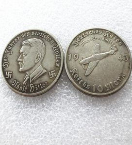 H06GERMANY Pamiątkowe monety 1943 Monety kopiuj mosiężne ozdoby rzemieślnicze7926796