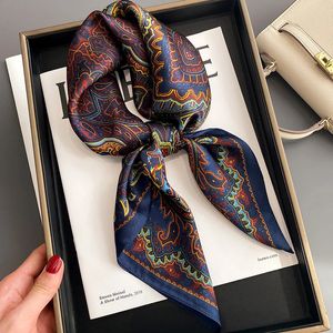 Pure Silk Fashion Print Square Shece Sharf Lady Lady Summer Paisley Folarard Shawls Обертывание Bufanda Head Kerchief Bandana 240325