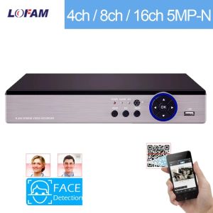 Recorder H.265 5MP DVR NVR 8CH 4CH 16Ch Security Video Surveillance DVR Recorder 6 In 1 For Home Analog AHD TVI CVI IP Camera CCTV System