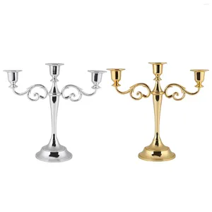 Ljushållare 3 Arms Candelabra Metal Candlestick Ornament Holder Table Decoration for Wedding Party Bedroom Anniversary