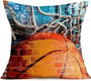 Pillow Sports Decoration Cover Retro Basketball Softball Linho da travesseiro de sofá ao ar livre Sala de estar