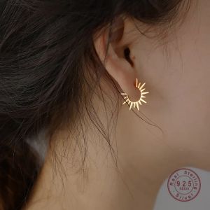 Кольца Hi Man Ladies French Creative Sun Stud Серьги 925 Серебряные серебряные свадебные подарки