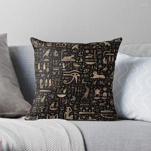 Pillow Ancient Egyptian Hieroglyphs - Black And GoldThrow Cover Luxury Case Sofa Couch S