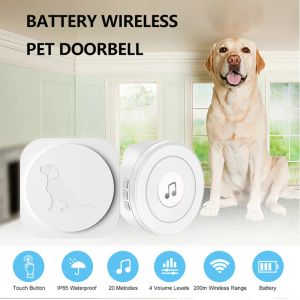 Doorbells Dog Door Bell Wireless Doggie Doorbells for Potty Training with Warterproof Touch Button Dog Bells Led Glow and Ring Music