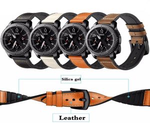 Läderrem för Gear S3 Frontier Samsung Galaxy Watch 46mm 42m Huawei Watch GT Strap 22mm Watch Band Correa Armband Belt 20mm C9181732