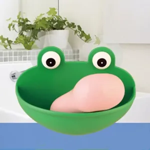 Kitchen Storage Durable ABS Frogs Shaped With Suction Cups Soap Case Household Accessory Dishes Holder