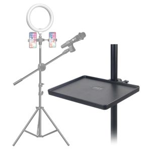 Monopods Cartão de som Bandeja de rack de rack de plástico Microfone Tripé Acessórios Universal Phone Mobile Suporte ao vivo Suporte de tripé