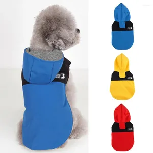 Dog Apparel Stylish Puppy Raincoat Rainproof Inner Fleece Bright Color Full Body Coverage Brim Rain Jacket