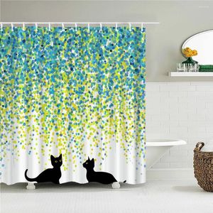 シャワーカーテンの花植物バスカーテン防水布地面白い動物の葉の浴室のスクリーンデコレーションとフック付き