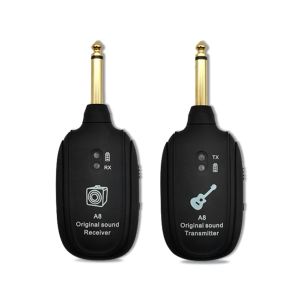 Guitar A8 UHF Wireless System Guitar Pickup Audio Transmissor Receptor para peças de violino de guitarra elétrica