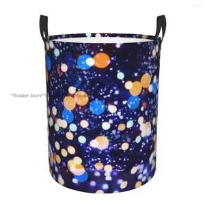 Laundry Bags Waterproof Storage Bag Abstract Sparkles Circles Household Dirty Basket Folding Bucket Clothes Organizer