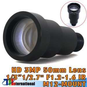 Parts HD 3MP 50mm Cctv lens 6.7 Degree 1/3" 1/2.7" M12 CCTV MTV Board IR Lens For HD IP 3MP/4MP/5MP Security Camera CCTV Cameras