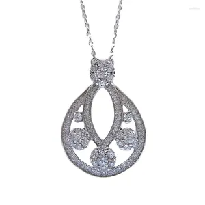 Pendants S925 Silver Necklace Pear Shaped Droplet Pendant Fashion Versatile Jewelry