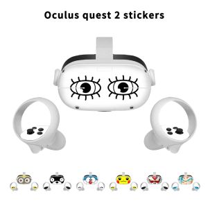 Glasögon klistermärken hud för oculus quest 2 dekal söt hud VR -styrenheter PVC Wrap Cover VR Controller Headset Oculus Quest 2 Tillbehör