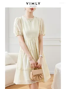 Party Dresses Vimly Tiered Mini Ball Gown Dress For Women 2024 Sweet Short Puff Sleeve Ruffled Collar Apricot Lyocell Blend Summer