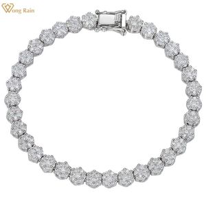 Strands Wong Fashion Fashion 100% 925 Silver Sterling Criou Moissanite Gemstone Bracelet for Women Bangle Fine Jewelry Gift Wholesale