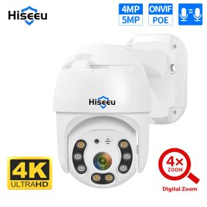 カメラHiseeu 4MP 5MP 8MP POE PTZ IP CCTV SURVEILLANCEセキュリティカメラデジタルズーム屋外ONVIF 4Kカメラ2wayオーディオフェイス検出