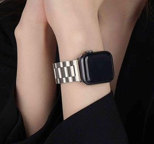 För Apple Watch Strap rostfritt stål 38mm 42mm 40mm 44mm 45mm Series 7 6 SE 54321 Watch Band Series Accessories Metal Stainles Y13611515