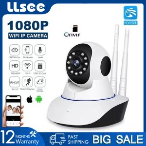 CAMERAS LLSEE Yoosee 1080p WIFI IP CENVEREIRA IP CCTV Mini PTZ Câmera 2MP ONVIF Cartão de Audio P2P SD para vigilância doméstica de CCTV