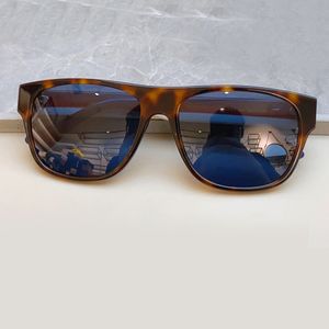 Square Frame Acetate Solglasögon 0341 Havana Blue Men Summer Sunnies Gafas de Sol Designer Solglasögon Shades Occhiali Da Sole UV400 Protection Eyewear