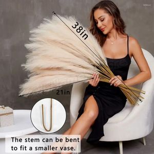 Dekorativa blommor 1/5st Artificial Fluffy Pampas Grass Bouquet Natures Decoracion Boho Fake Reed Plant för DIY Christmas Flower