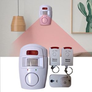 Detektorens rörelsedetektorlarm med 2 fjärrkontroller PIR Motion Sensor Detector Alarm Home Security System för dörrbod Garage husvagn