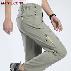 Men's Pants Zipper Pockets Men Stretch Hiking Camping Joggers Sweatpants Summer Quick Dry Trousers Lightweight L-5XL